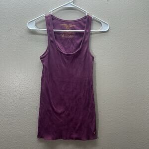 American‎ Eagle Layering Tank Top Sz S Purple Ribbed Scoop Neck Stretch Knit Y2K